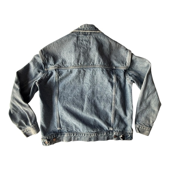 We The Free Denim Trucker Jacket, Small Boxy - Picture 2 of 8